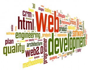 Web development concept in word tag cloud